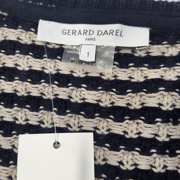 Gerard Darel Navy and White Patterned Cardigan Size 1 - Picture 8 of 15